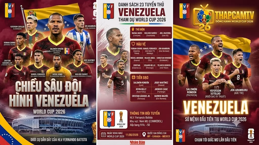 Đội Hình Venezuela 2026: Phân Tích Cú Sẩy Chân Trước Thềm World Cup & Bức Tranh Chiến Thuật
