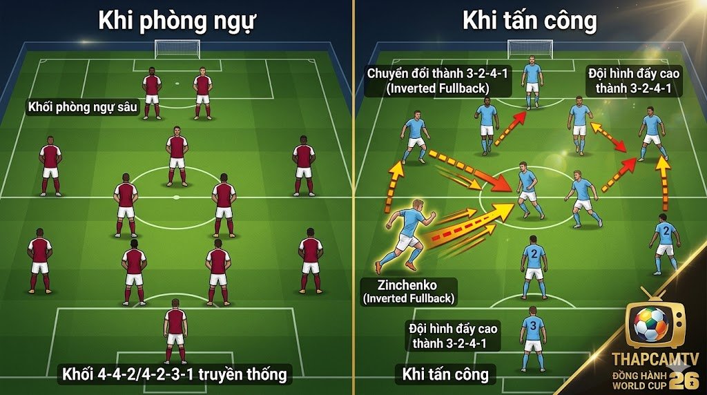 Sơ Đồ 3-2-4-1 Là Gì? Phân Tích Chiến Thuật Đỉnh Cao Của Pep Guardiola