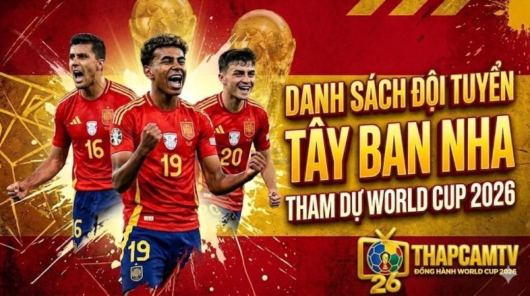 Danh sách chính thức 26 cầu thủ đội tuyển Tây Ban Nha tham dự World Cup 2026 với sự góp mặt của các ngôi sao Lamine Yamal, Pedri và Rodri.