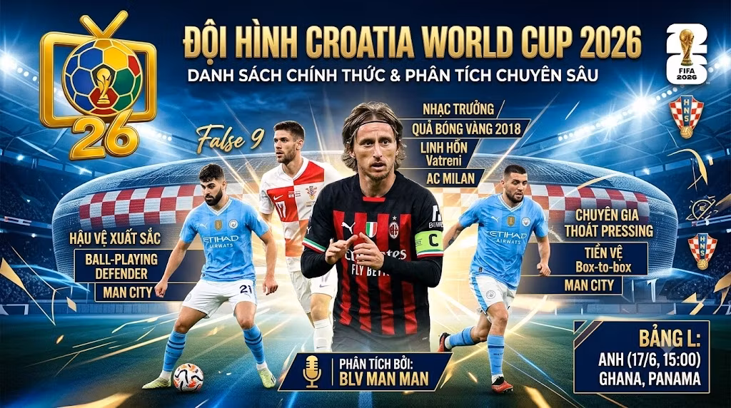 Đội hình Croatia World Cup 2026: Danh sách & Chiến thuật
