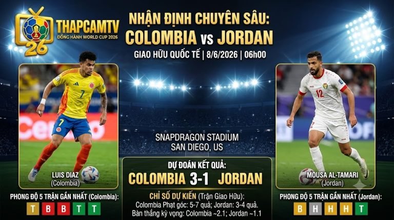 Nhận định bóng đá trận giao hữu quốc tế giữa Colombia và Jordan với sự góp mặt của Luis Diaz và Mousa Al Tamari trên hệ thống Thapcamtv.
