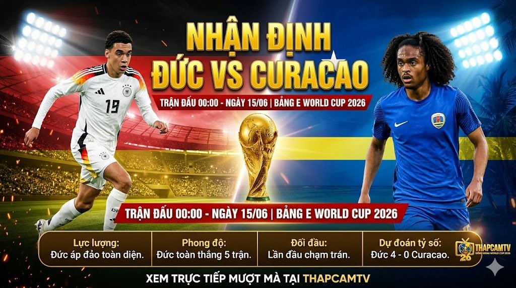 Nhận định trận đấu Đức vs Curacao tại bảng E World Cup 2026 cùng chuyên gia Thapcamtv