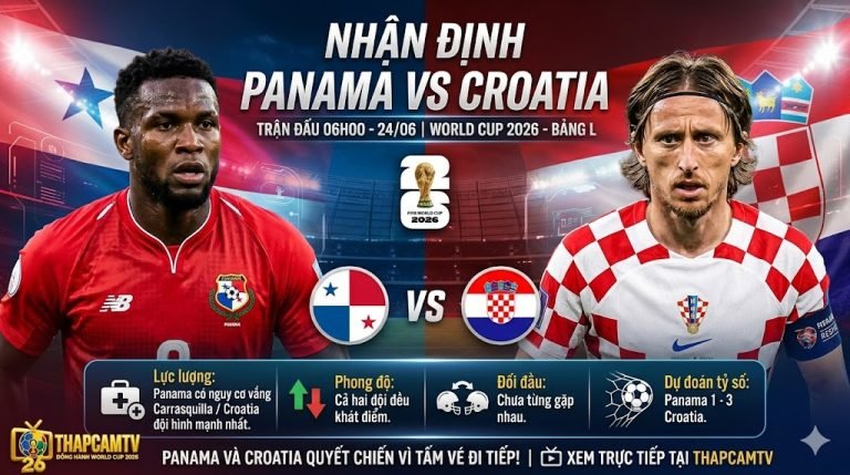 Ảnh bìa nhận định trận Panama vs Croatia World Cup 2026 tại ThapcamTV