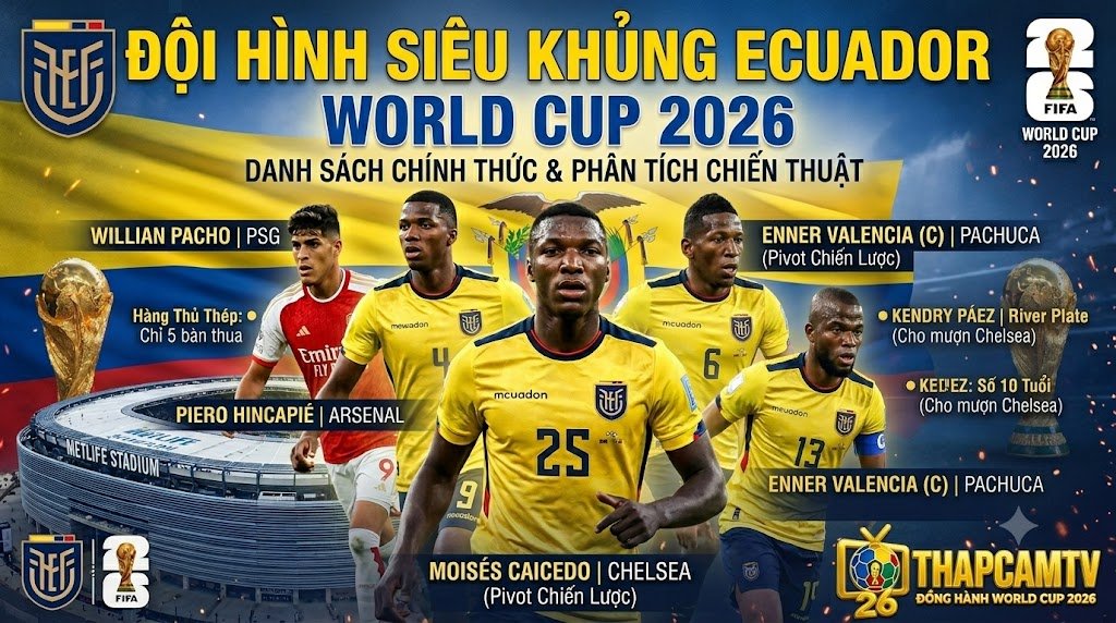 Đội Hình Ecuador World Cup 2026: Danh Sách Chính Thức & Phân Tích Chiến Thuật