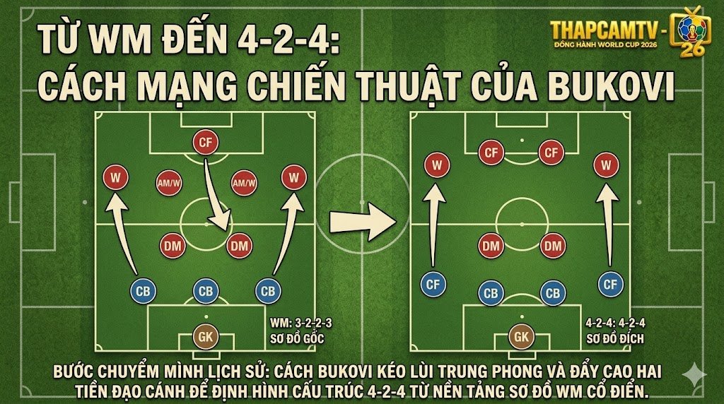 Sơ đồ 4-2-4: Khởi nguyên bóng đá tấn công & Di sản chiến thuật